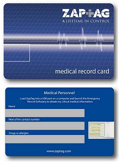 ZAPTAG MEDICAL MEMORY CARD