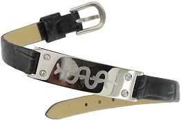 STEEL LEATHER STRAP ID BRACELET