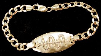 GOLD MEDICAL BRACELET OVAL