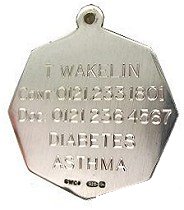 5 LINE ENGRAVED MEDICAL TAG