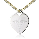 SILVER HEART CHARM with DOUBLE CHAIN
