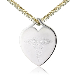 MEDICAL HEART CHARM SILVER TAG