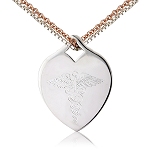 SILVER HEART CHARM with DOUBLE CHAIN