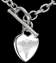 MEDICAL HEART CHARM SILVER TAG